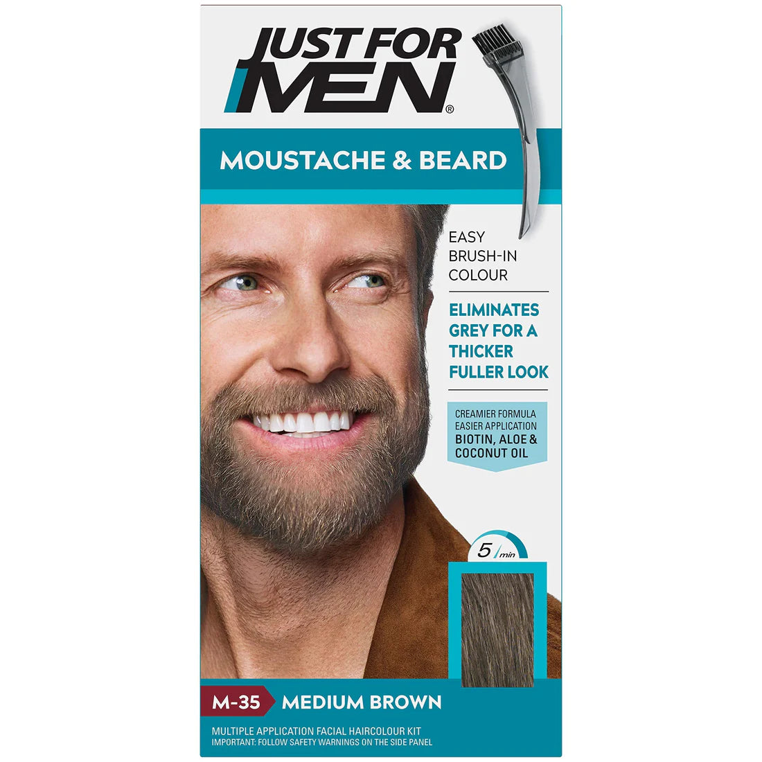 JUST FOR MEN BEARD COLOR GEL MEDIUM BROWN M35 PC