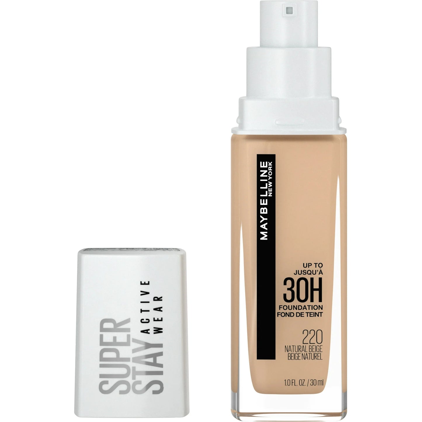 Maybelline Super Stay Liquid Foundation Makeup, Full Coverage, 220 Natural Beige,