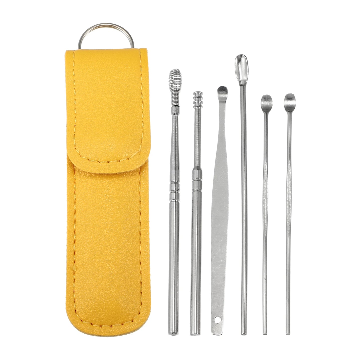 6-Piece Stainless Steel Ear Cleaner Set – Yellow