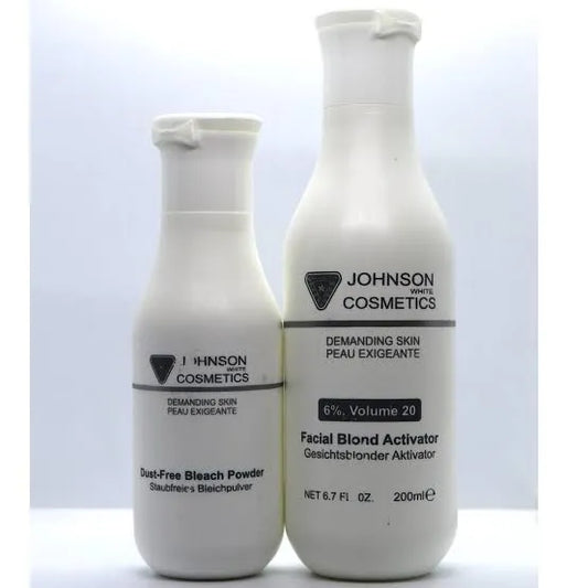 JOHNSON WHITE FACIAL BLONDE ACTIVATOR 200ML and bleach powder