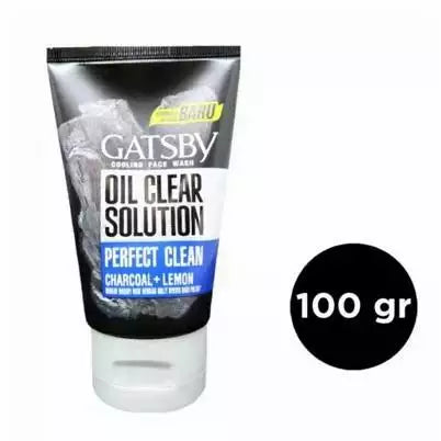 Gatsby Oil Clear Solution Bright White Yam Bean+Lemon Cooling Face Wash, Oil Control, 100g