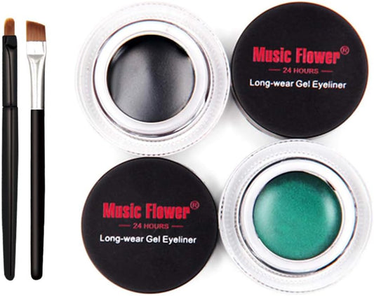 MUSIC FLOWER EYELINER GEL BLACK ND GREEN
