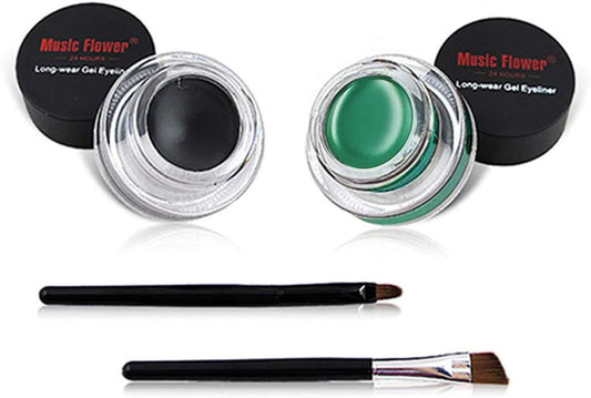 MUSIC FLOWER EYELINER GEL BLACK ND GREEN