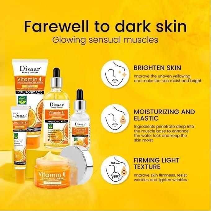 Disaar Vitamin C whitening brightening Facail skin care 5 Piece sets
