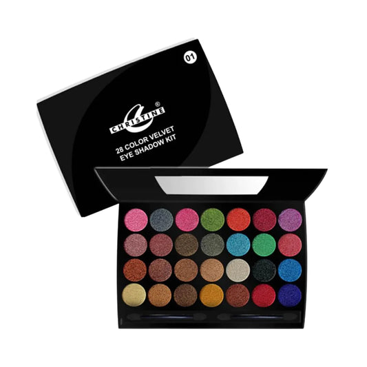 Christine 28 Colors Velvet Eyeshadow Shade 01