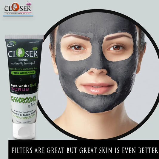 Closer Charcoal Face Wash 2in1 Scrub (200ml)