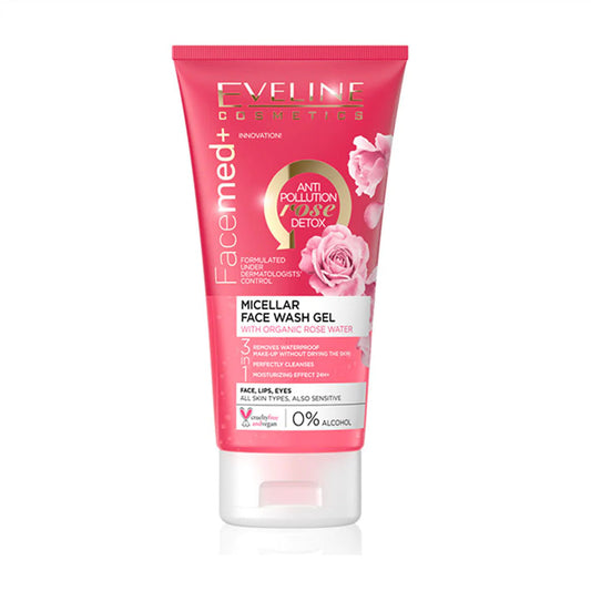 Eveline Cosmetics Facemed + Micellar Face Wash Gel with Organic Rose Water