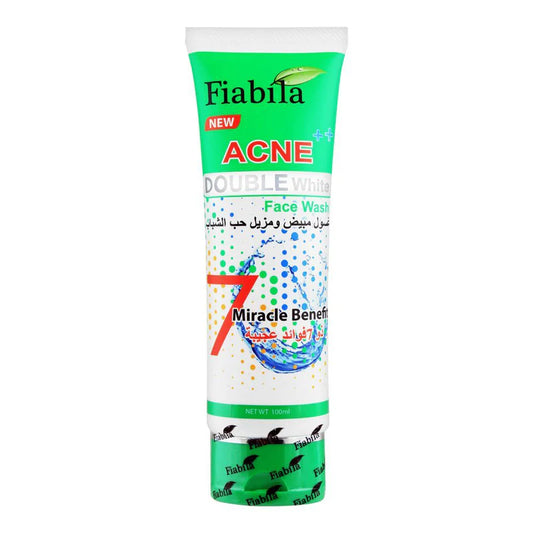 FIABILA ACNE DOUBLE WHITE FACE WASH GREEN 100ML