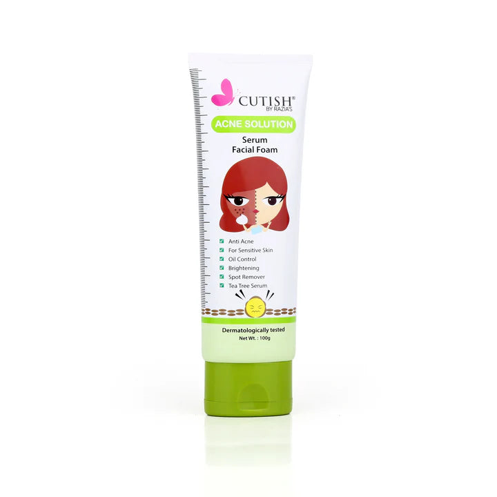 cutish acne solution serum facial foam