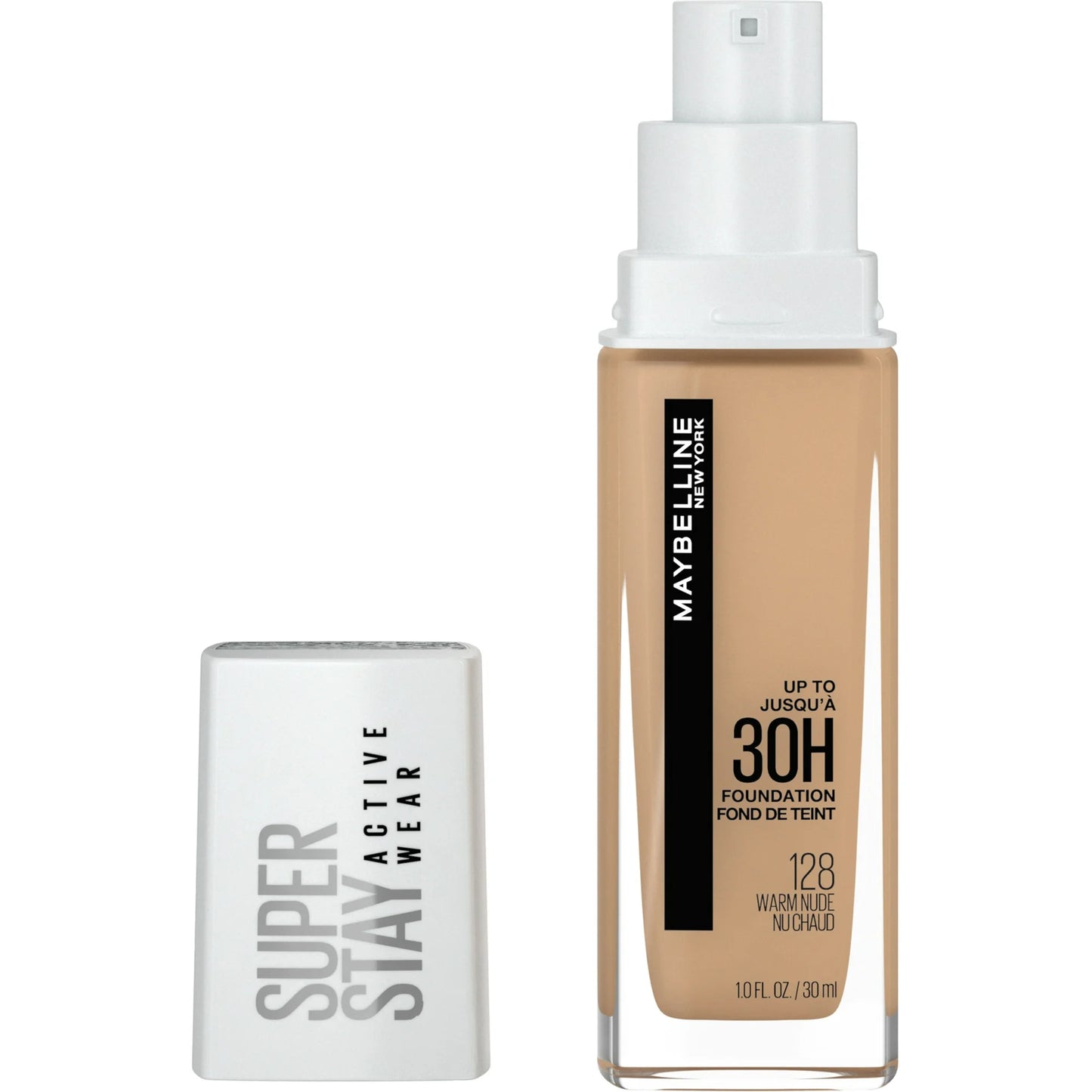 Maybelline Super Stay Liquid Foundation Makeup, Full Coverage, 128