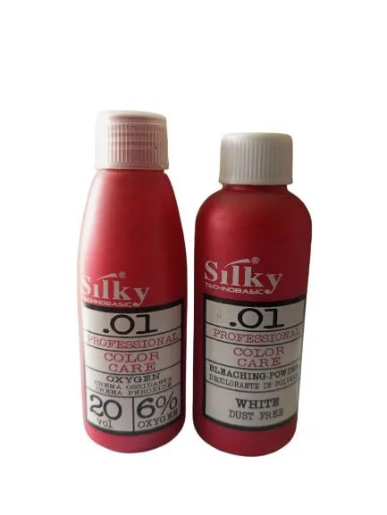 Silky bleach set 150ml developer and 50g powder