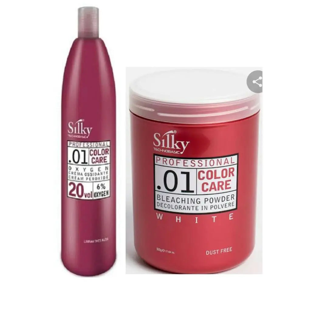 Silky bleach set 150ml developer and 50g powder