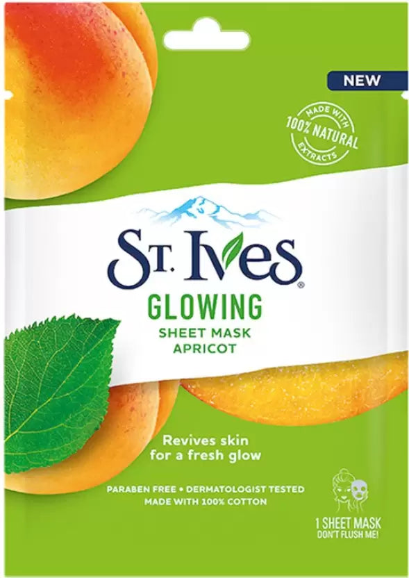 ST.IVES Glowing Apricot Korean Sheet Mask | 100% Natural Extracts